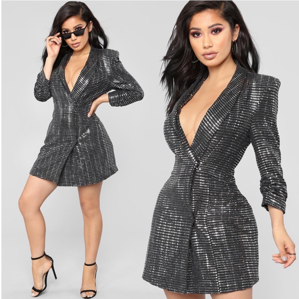 Sequin blazer dress NWT